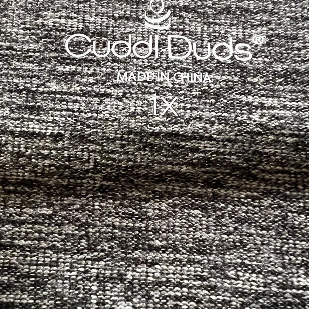 1X Cuddl Duds Lightweight Black Pepper Heather Open Front Cardigan Sweater - Picture 2 of 5